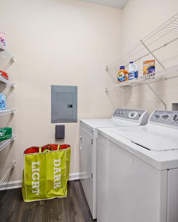 Laundry room at Alden Place at South Square, Durham, 27707